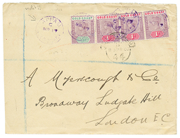 1292 "APPAM In Blue" : 1902 1/2d + 1d(x3) Canc. APPAM GOLD COAST In Blue-violet (scarce) On Cover To LONDON. Vf. - Goldküste (...-1957)