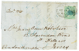 1301 INDIA To JERSEY : 1865 4a On Entire Letter From BOMBAY To JERSEY With Arrival Cds. Vf. - Autres & Non Classés