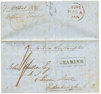 1310 MALAYA : 1851 Boxed Cachet BEARING + Tax Marking On Entire Letter From PENANG To SCOTLAND. Vvf. - Autres & Non Classés