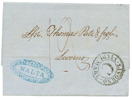 1311 1852 LIVORNO VIA DI MARE/C On Entire Letter From MALTA To LIVORNOO. Rare. Vvf. - Malte (...-1964)