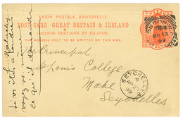 1329 1899 GREAT BRITAIN P./Stat. 1d Canc. LONDON To "ST LOUIS College, MAHE SEYCHELLES". Superb. - Seychelles (...-1976)