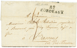 1339 ST LUCIA : 1825 32 BORDEAUX + Verso FORWARDING Agent "ACHEMINEE Par LORIAGRU, BORDEAUX 26 Mai 1825" On Entire Lette - Autres & Non Classés