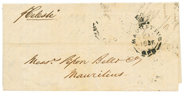 1343 1856 Crown Cachet MAURITIUS + "P. CELESTE" On Entire Letter From SINGAPORE To MAURITIUS. Vf. - Singapore (...-1959)