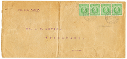 1351 1910 NEW ZEALAND 1/2d(x4) Canc. NUKUALOFA TONGA + "S.S ATUA" On Envelope To TONGATABU. Scarce. Vf. - Tonga (...-1970)