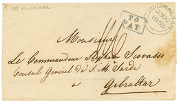 1354 "BRAZIL To GIBRALTAR" : 1855 Boxed TO PAY + GIBRALTAR + "1/6" Tax Marking On Cover From RIO DE JANEIRO To GIBRALTAR - Autres & Non Classés