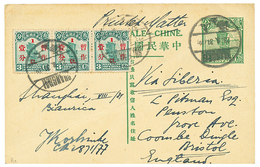 1365 1931 P/Stat 2c + 1c On 3c(x3) Canc. SHANGHAI + "PRINTED MATTER" To ENGLAND. Superb. - Autres & Non Classés