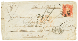 1366 1869 CHILE 5c + "12" Tax Marking + GB/1F90 + PANAMA TRANSIT On Envelope To FRANCE. Vf. - Cile