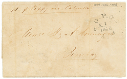 1392 "HONG-KONG To INDIA" : 1849 GPO/A.M On Entire Letter From HONG-KONG To BOMBAY (INDIA). Verso, CALCUTTA/ SHIP LETTER - Andere & Zonder Classificatie