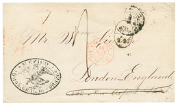 1398 1872 FR/2F20c + EAGLE Cachet MEXICO + Tax Marking On Envelope To ENGLAND. Vf. - Messico