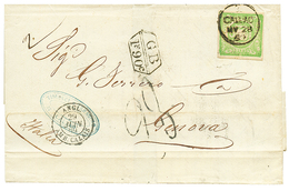 1411 1869 PERU 1d Canc. British Cds CALLAO + GB/1F90c + "28" Tax Marking On Cover To ITALY. Vvf. - Peru