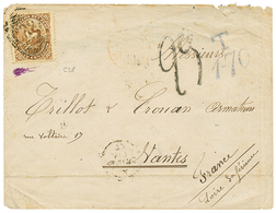 1412 1877 PERU 20c Canc. British Killer C38 + "T/1-70" Tax Marking On Cover From CALLAO To FRANCE. Vf. - Peru