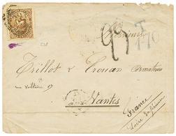 1412 1877 PERU 20c Canc. British Killer C38 + "T/1-70" Tax Marking On Cover From CALLAO To FRANCE. Vf. - Perù