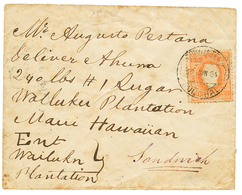 1426 MADEIRA To HAWAII : 1884 PORTUGAL 80r Canc. FUNCHAL On Cover To WAILUKU, MAUI HAWAIIAN SANDWICH. Verso, SAN FRANCIS - Other & Unclassified