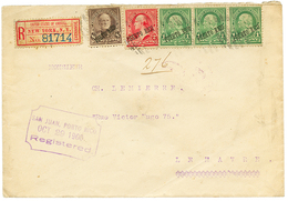 1427 PORTO-RICO - US Occupation : 1900 1c(x3)+ 2c+ 8c On REGISTERED Cover From SAN JUAN To FRANCE. Vf. - Andere & Zonder Classificatie
