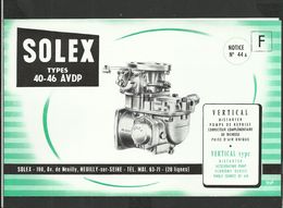 SOLEX Notice N° 44A - Matériel Et Accessoires