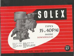 SOLEX Notice N° 67 - Matériel Et Accessoires