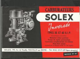 SOLEX Notice N° 47 - Matériel Et Accessoires