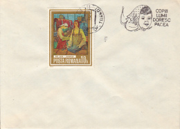72523- CHILDRENS AND PEACE, SPECIAL POSTMARK ON COVER, PAINTING STAMP, 1982, ROMANIA - Cartas & Documentos