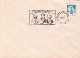 72536- HOREA, CLOSCA AND CRISAN TRANSSYLVANIAN PEASANTS UPRISING, SPECIAL POSTMARK ON COVER, POTTERY STAMP, 1984,ROMANIA - Covers & Documents