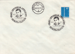 72539- CONSTANTIN DAVID, ACTIVIST, SPECIAL POSTMARK ON COVER, ENDLESS COLUMN STAMP, 1981, ROMANIA - Cartas & Documentos
