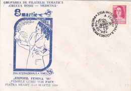 72572- INTERNATIONAL WOMEN'S DAY, MARCH 8, SPECIAL COVER, 1986, ROMANIA - Briefe U. Dokumente