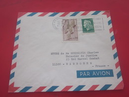 LA GUYANE Cachets à Date Manuels 973 CAYENNE -12-10-1974-Lettre Par Avion Avec Timbre De Collection De France Ex-colonie - Storia Postale