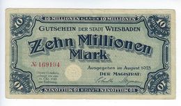 Billet - Wiesbaden - Zehn Millionen Mark - 1923 - Mark - 10 Millionen - Mark - 10 Mio. Mark