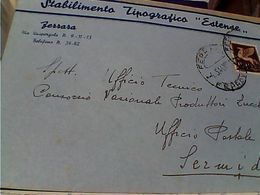 AEREA PEGASO Cent.50 C,USO POSTA ORDINARIA, Ferrovia TARIFFA LETTERA,1944,  Da FERRARA  X SERMIDE  GU2955 - Marcofilía (Aviones)
