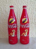 2 Bouteilles De 1 LITRE COCA COLA Vide Série Limitée 2002 PIN'UP 60' S - Soda