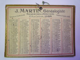 CALENDRIER  1929  J. MARTIN  Généalogiste  LYON     (format  16 X 12cm) - Klein Formaat: 1921-40