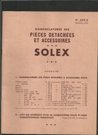 SOLEX Pièces Detachées Et Accessoires 1952 - Matériel Et Accessoires