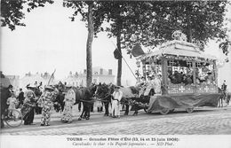 37-TOURS-GRANDES FÊTES D'ETE-JUIN 1908- CAVALCADE - LE CHAR PAGODE JAPONAISE - Tours