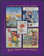 ** 1989 PRO PHILATELIA (I.) Blokk 'Bélyegkincstár'89'- Bal Oldali Sárga Felirattal, Fekete Sorszámmal (10.000) - Other & Unclassified