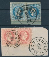 1867 5kr Pár (hajtás) ,,SOPRON OEDENBURG' + 2x10kr ,,POZSONY' - Andere & Zonder Classificatie