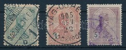 O 1900 Turul  3K, 1904 Turul 1K, 1913 Turul 5K (törött / Folded) - Other & Unclassified