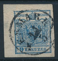 O 1850 9kr HP Papírráncos ívsarki Bélyeg ,,KÉSMARK' - Other & Unclassified