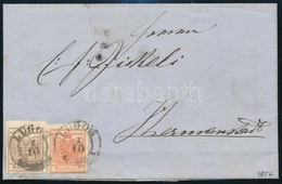 1856 3kr + 6kr Levélen ,,LUGOS' - ,,HERRMANNSTADT' - Other & Unclassified