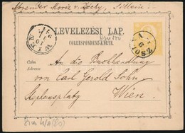 1871 Díjjegyes Levelez?lap ,,ZSOLNA' (Gudlin E 2.4) - Other & Unclassified