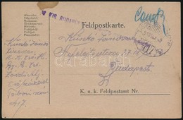 1918 Tábori Posta Levelez?lap 'M.kir. Budapesti 1. Honvéd Gyalogezred' + 'TP 417 B' - Andere & Zonder Classificatie