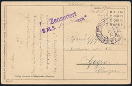 1918 Képeslap Hajópostával 'S.M.S. Prinz Eugen' - Other & Unclassified