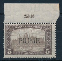 ** Fiume 1918 Parlament 5K Gépi II., Bodor Vizsgálójellel (14.500) - Altri & Non Classificati