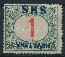 * SHS 1919 Pirosszámú Portó 1f Fordított Felülnyomással (**10.000) / Mi P27 With Inverted Overprint. Signed: Bodor - Other & Unclassified