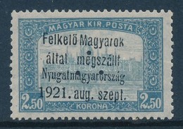 ** Nyugat-Magyarország I. 1921 Parlament 2,50K Hármaslyukasztással Garancia Nélkül (45.000) - Other & Unclassified