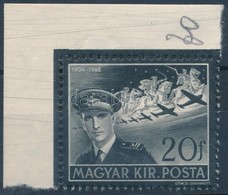 ** 1942 Kormányzóhelyettesi Gyászbélyeg ívsarki Példány 7 Csillaggal - Other & Unclassified