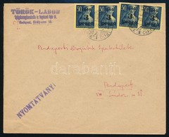 1945 (3. Díjszabás) Helyi Nyomtatvány Kisegít? 4 X 3P/50f Bérmentesítéssel (hiányzik A Hajtók) - Other & Unclassified