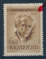 ** 1955 Bartók 60f, Lemezhiba - Other & Unclassified