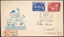 1952 Bélyegnap (25.) Sor Ajánlott Borítékon - Other & Unclassified