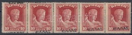 * 1909 Mi 47 ötöscsík Ferde Felülnyomással / Stripe Of 5 With Diagonal Overprint - Autres & Non Classés