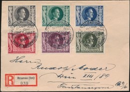 1943 Mi 844-849 Ajánlott Levélen Bécsbe / On Registered Cover To Vienna - Other & Unclassified