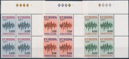 ** 1972 Európa CEPT Sor ívsarki 4-es Tömbökben Mi 1166-1168 (1E Papírránc / Paper Crease) - Altri & Non Classificati